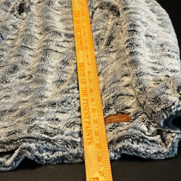 Simply Southern Fuzzy Sherpa Pullover Gray Textured Quarter Zip Women’s Medium - Picture 4 of 6
